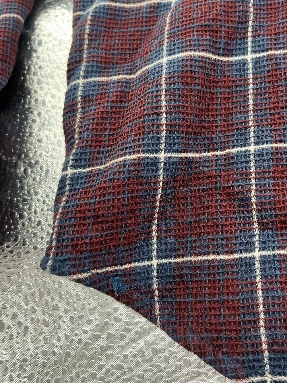 J.Crew Men's Waffle Knit Plaid Button Down Long Sleeve Shirt 100%Cotton Medium